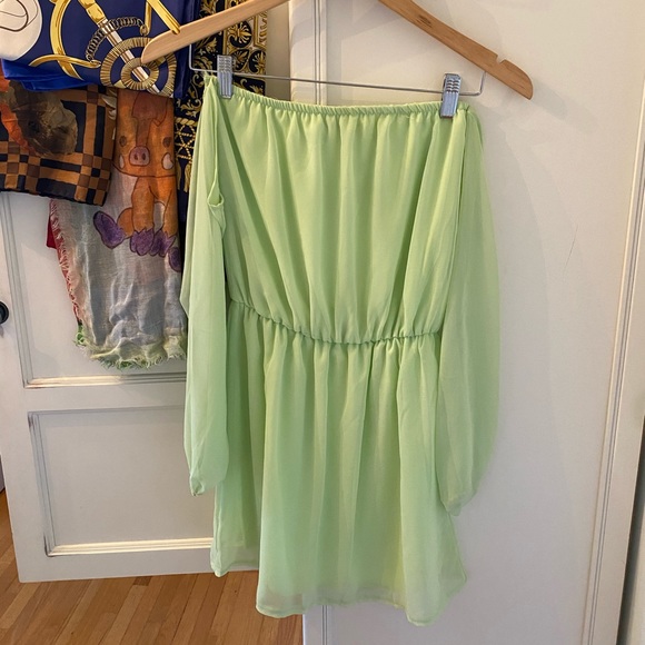 Sabo Skirt Chiffon Lightweight Green Dress - Picture 1 of 4